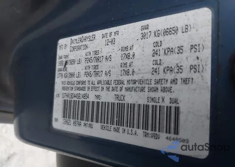 2004 Dodge Ram 1500 Slt/Laramie z USA, uszkodzony, nr VIN 1D7HA18D44S614854